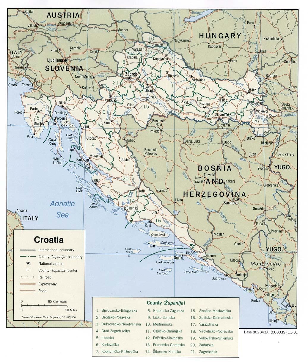 horvātijas ostas karte