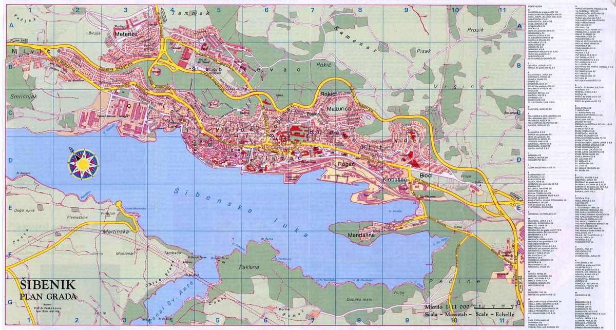 karte horvātija, sibenik