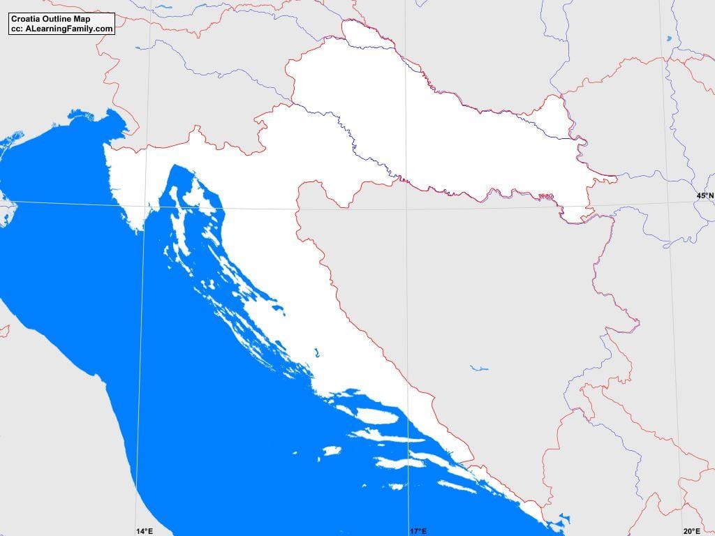 horvātija kontūru kartē