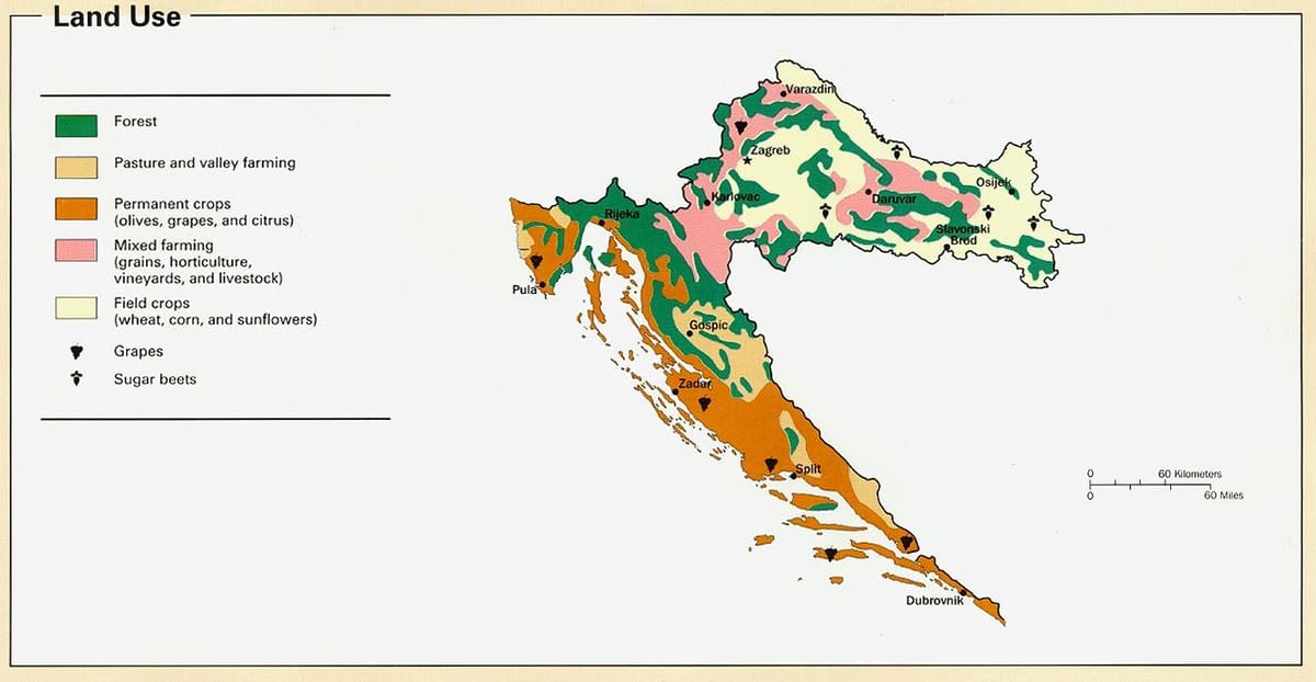 karte horvātija klimata