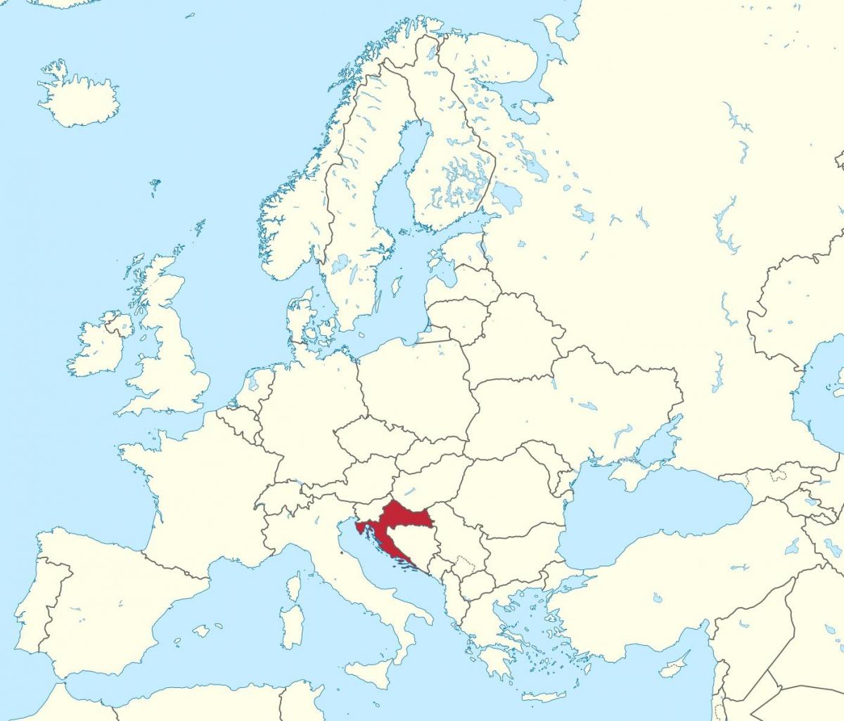 horvātija atrodas eiropas karte