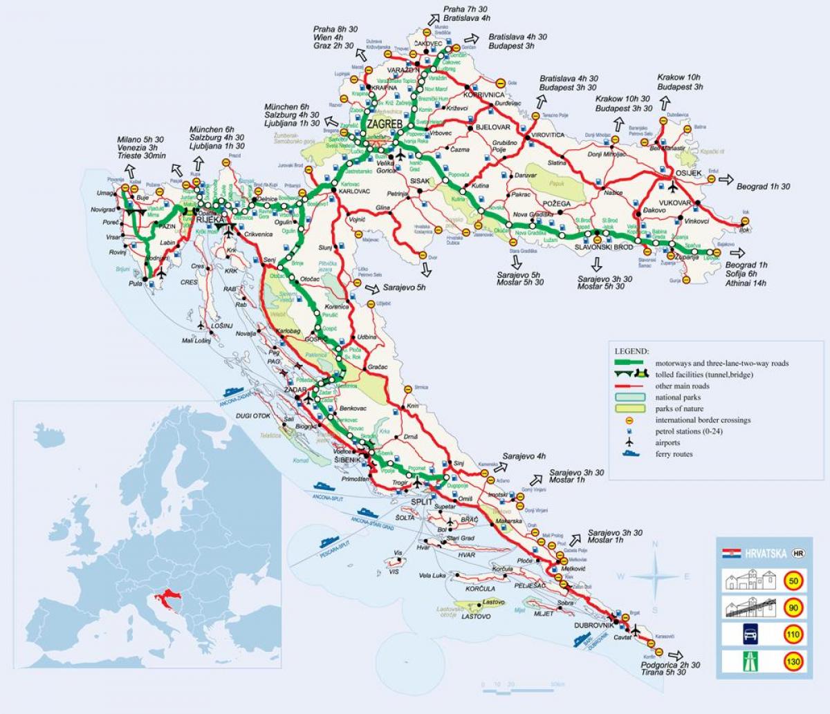 karte horvātija vilcienu