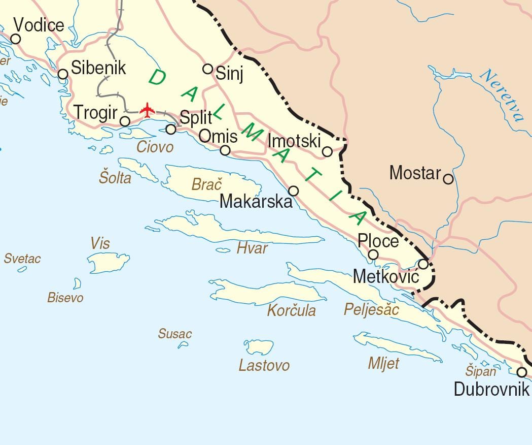 karte dienvidu horvātija