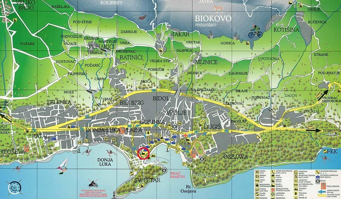 karte horvātija, makarska