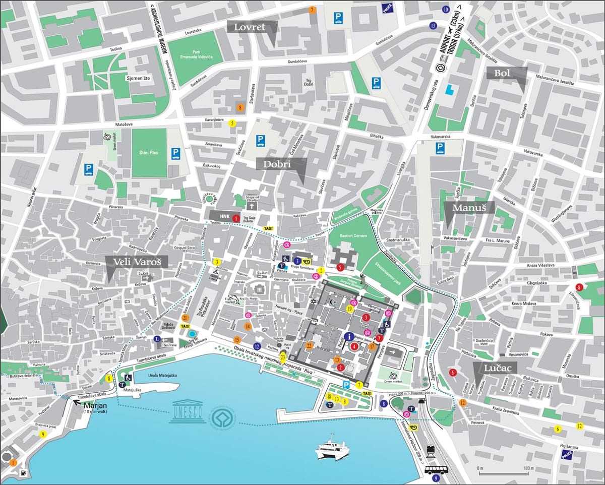 kartes horvātija, split