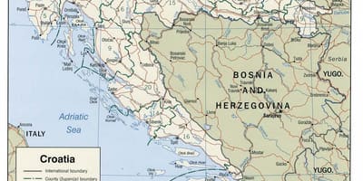Horvātijas ostas karte