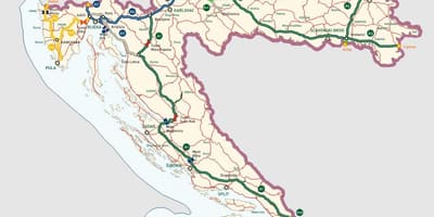 Horvātijas autoceļu karte