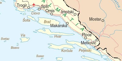 Karte dienvidu horvātija
