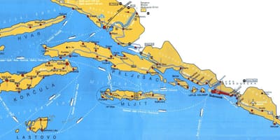 Horvātija kartes zonā dubrovnikos