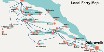 Karte horvātijas piekrasti