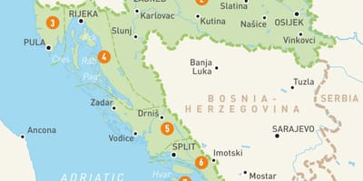 Karte horvātija un salas